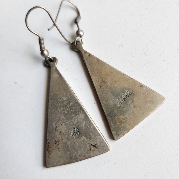 🕰HOLD🕰 Sterling & Onyx & MOP Earrings - Picture 4 of 4